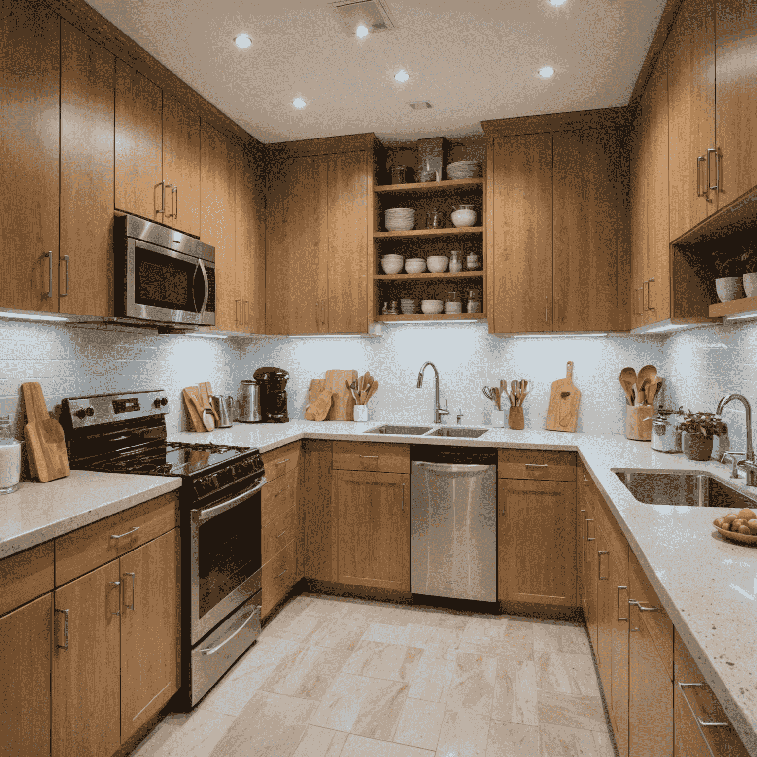 Before and after comparison of a kitchen cleaned with eco-friendly products, showing sparkling surfaces and a visibly cleaner environment